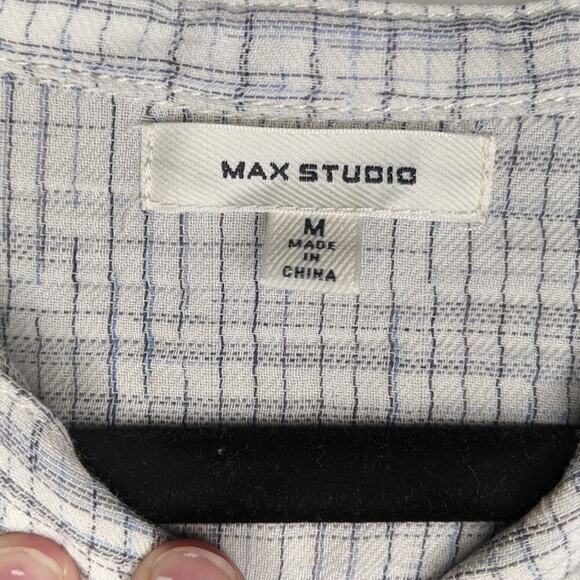 Cottagecore Prairie Plaid Ruffle Button Front Blouse Preppy Minimalist Medium - Picture 5 of 7